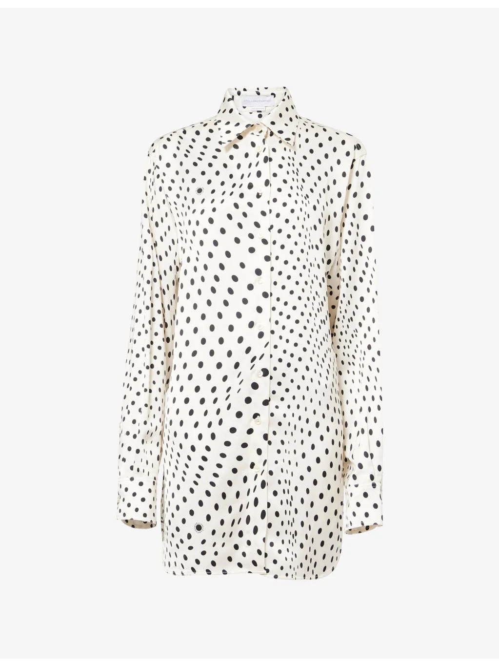 Polkadot Oversized Satin Shirt - 1