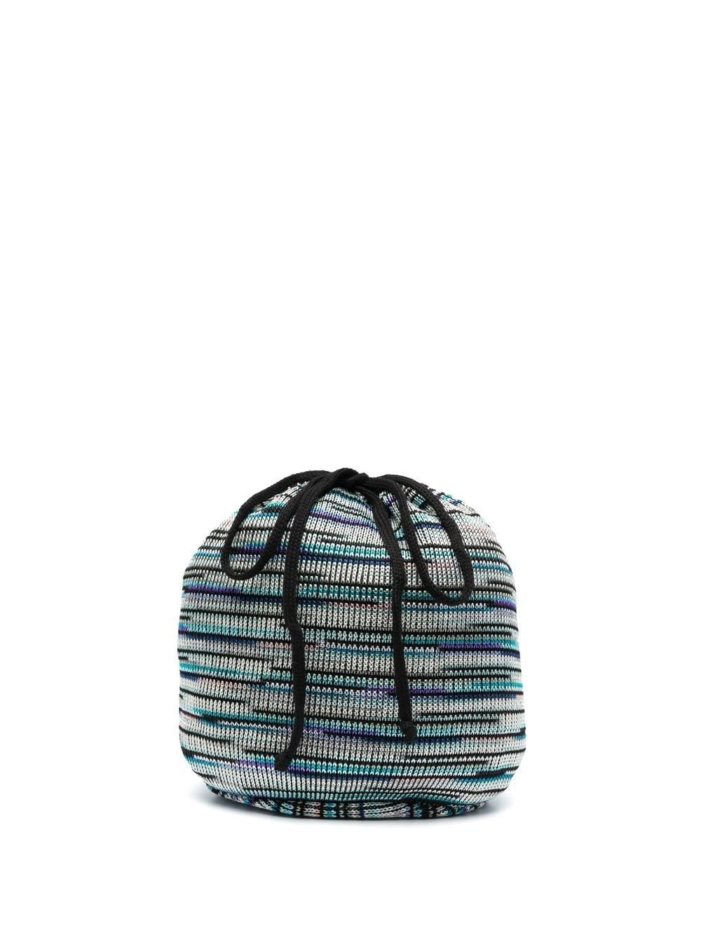 knitted drawstring bucket bag - 1