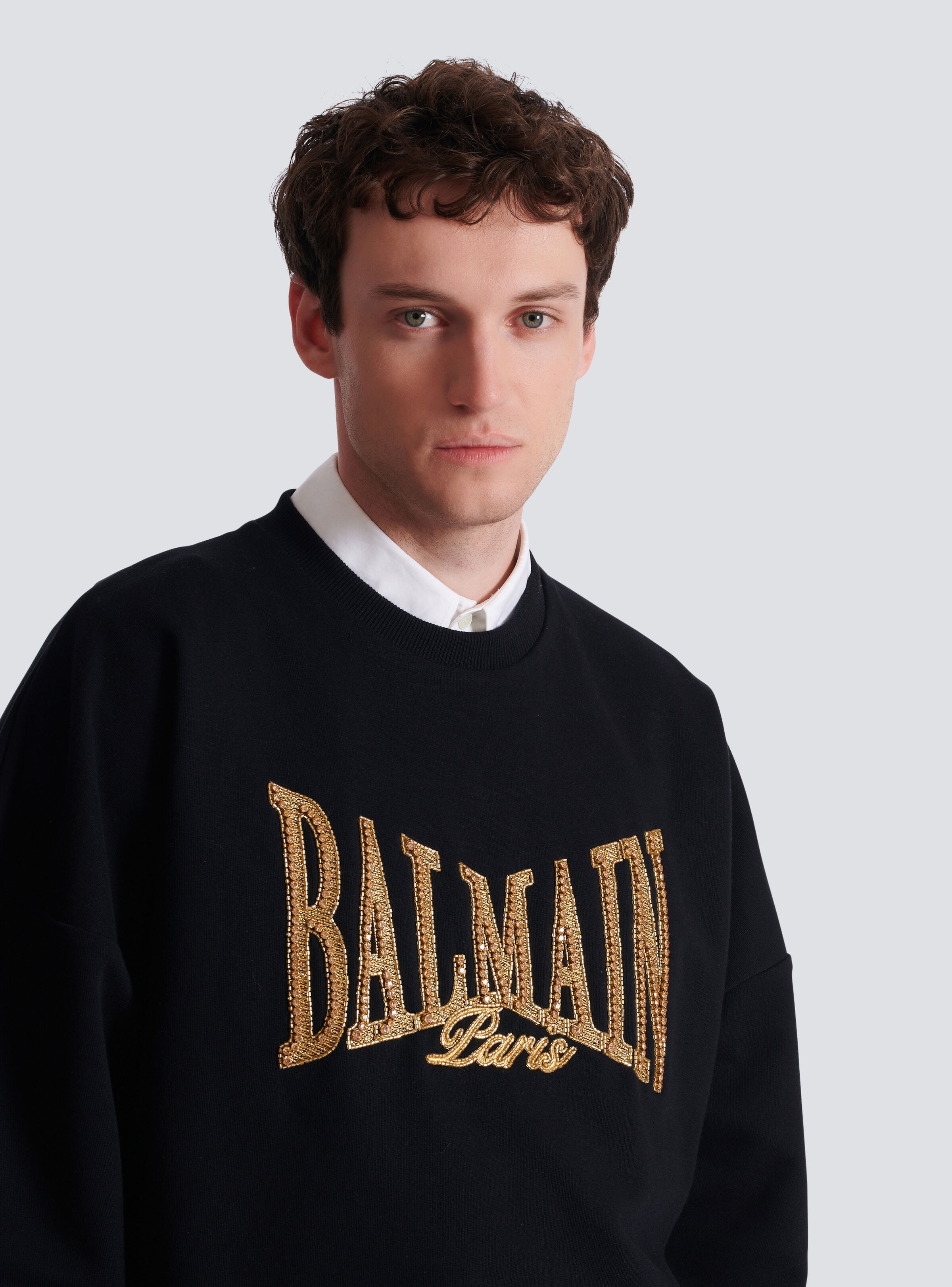Embroidered Balmain College sweatshirt - 7