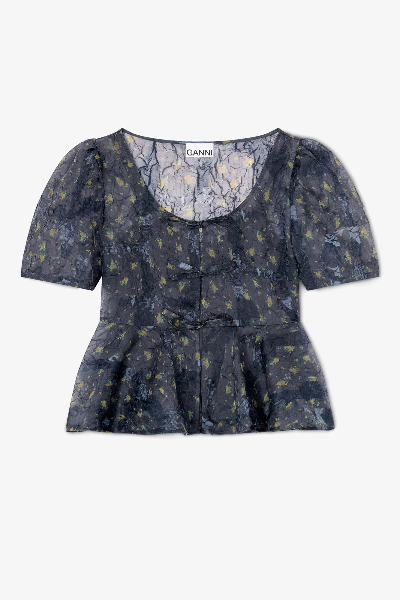 PEPLUM BLOUSE IN SHIBORI ORGANZA - 1