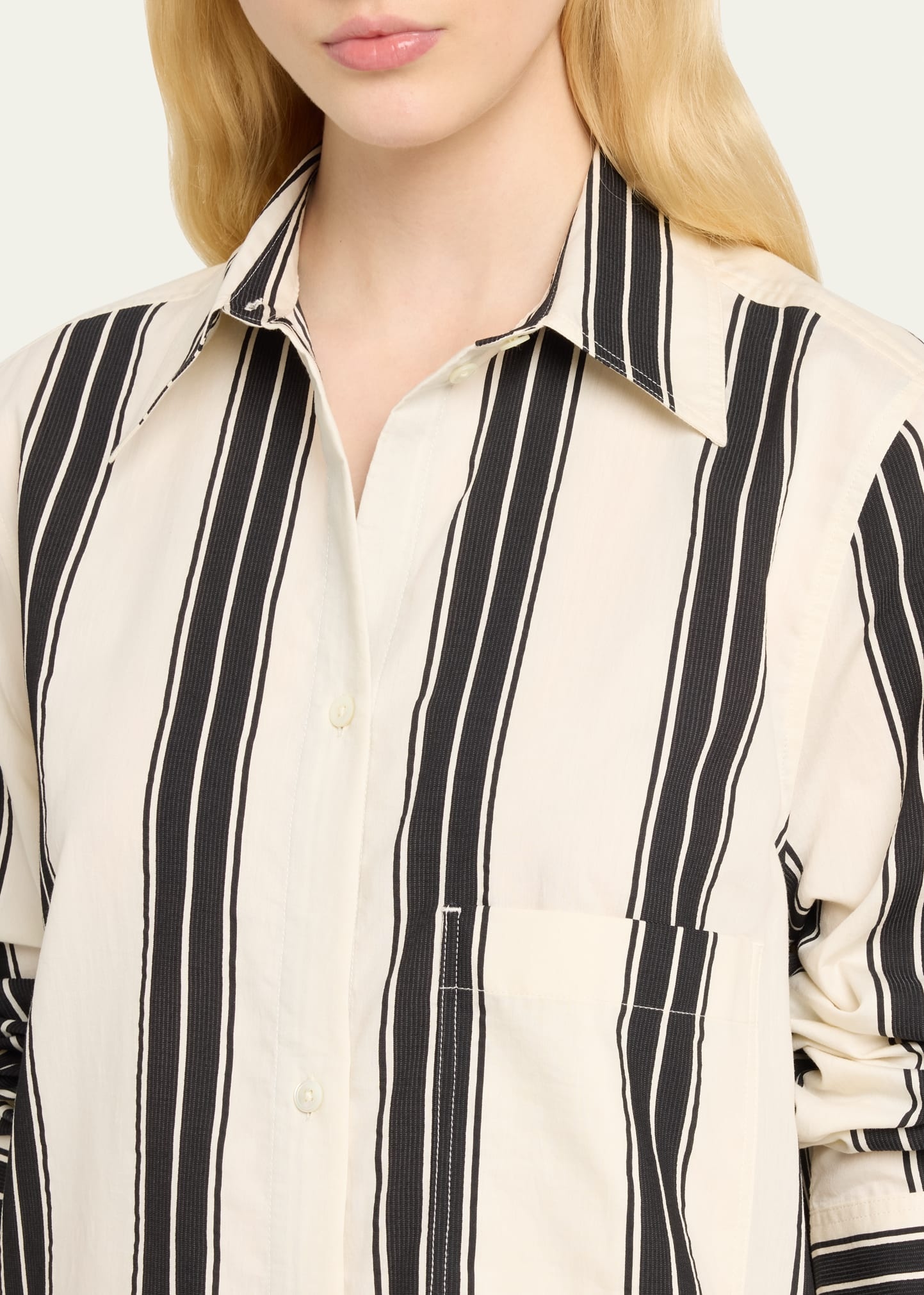 Jacquard Striped Tunic Shirtdress - 5
