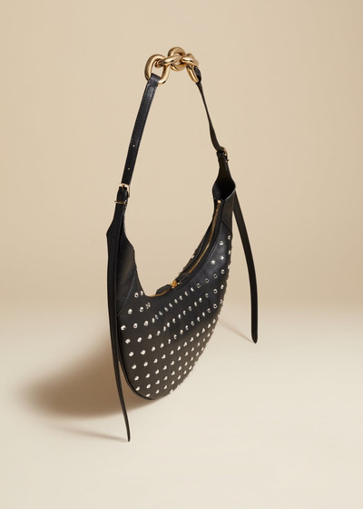 KHAITE The Alessia Shoulder Bag in Black Leather with Crystals outlook