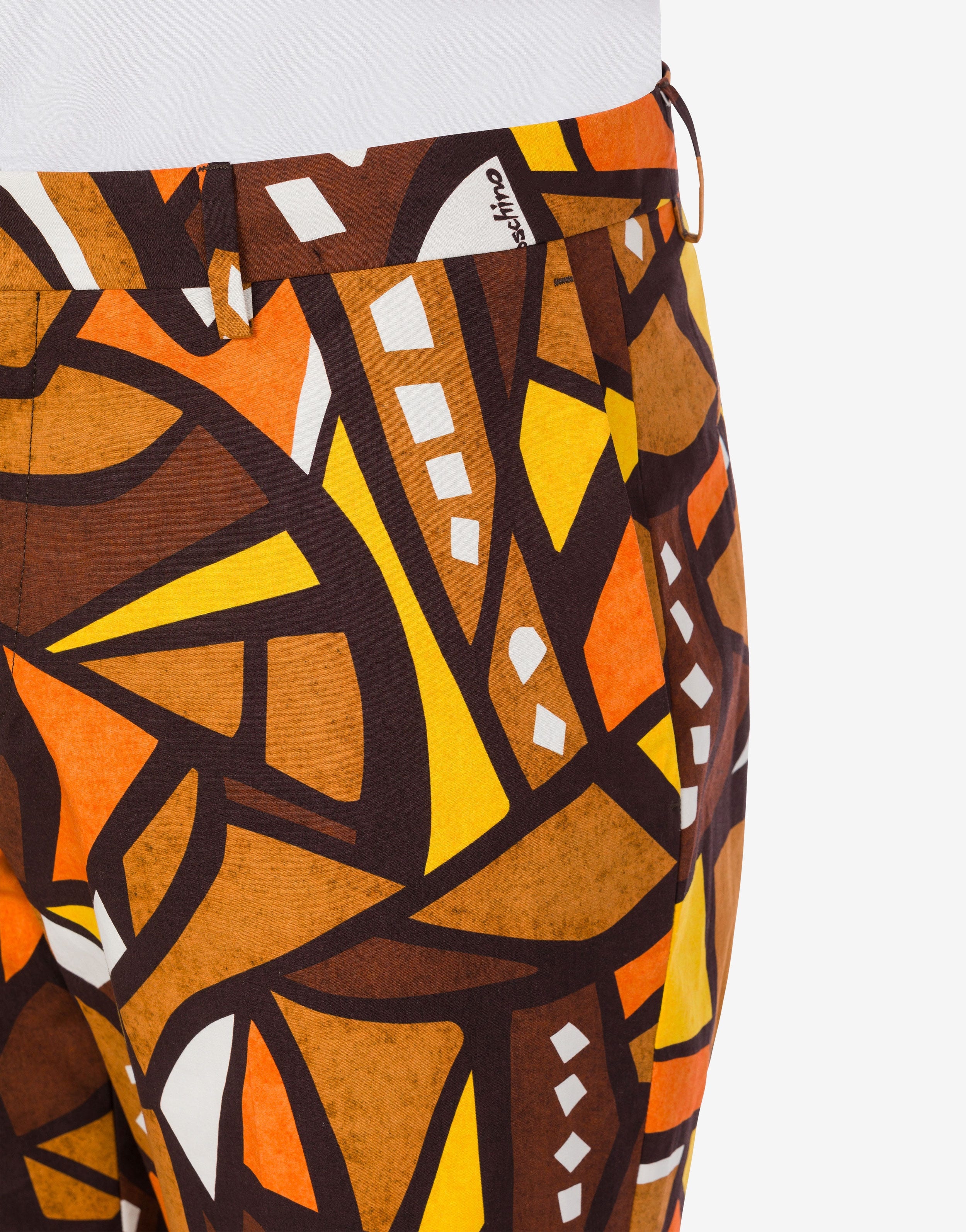 WOOD PRINT COTTON TROUSERS - 4