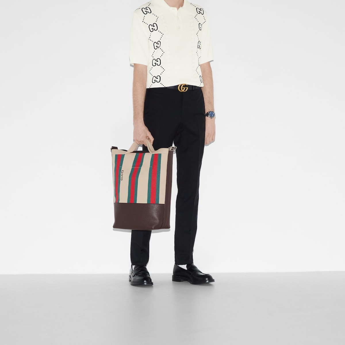 Large tote bag with Web stripe - 4