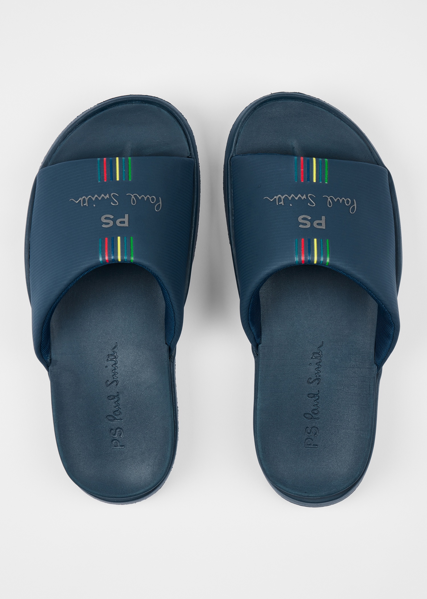 Navy 'Powell' 'Sports Stripe' Slides - 5