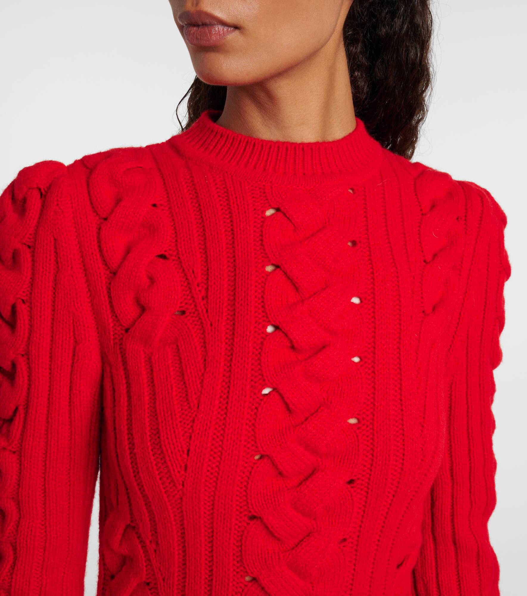 Cable-knit wool and cashmere minidress - 4