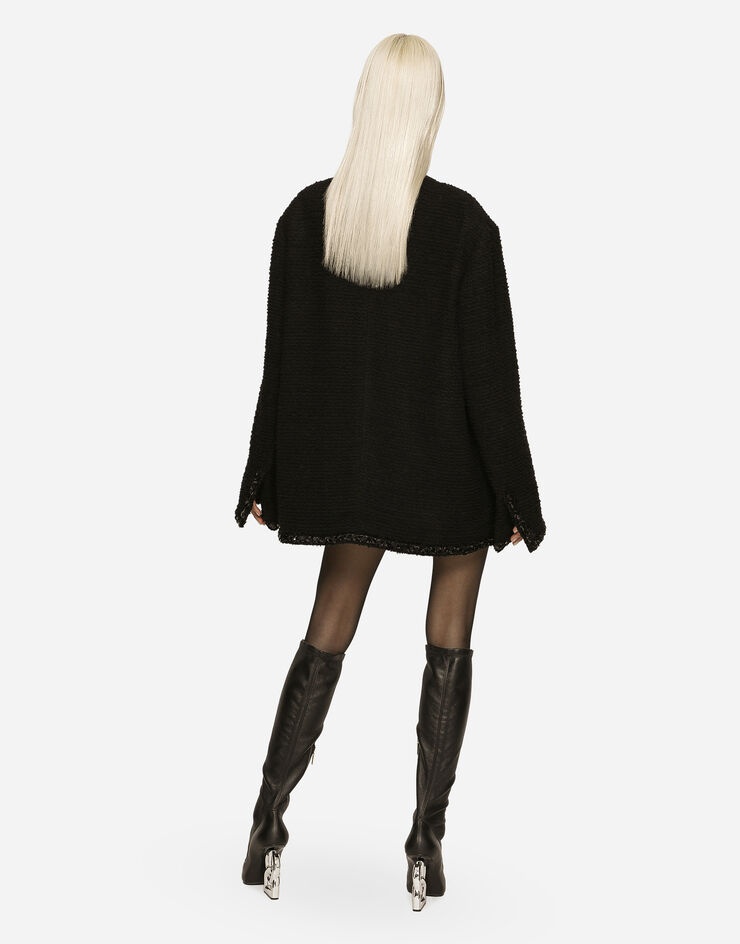Single-breasted bouclé jacket - 3