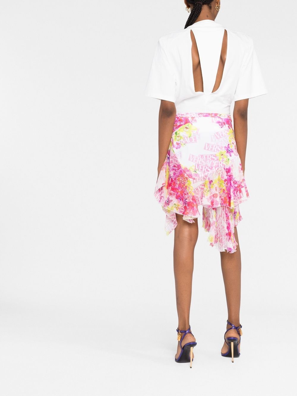 floral-print asymmetric skirt - 4