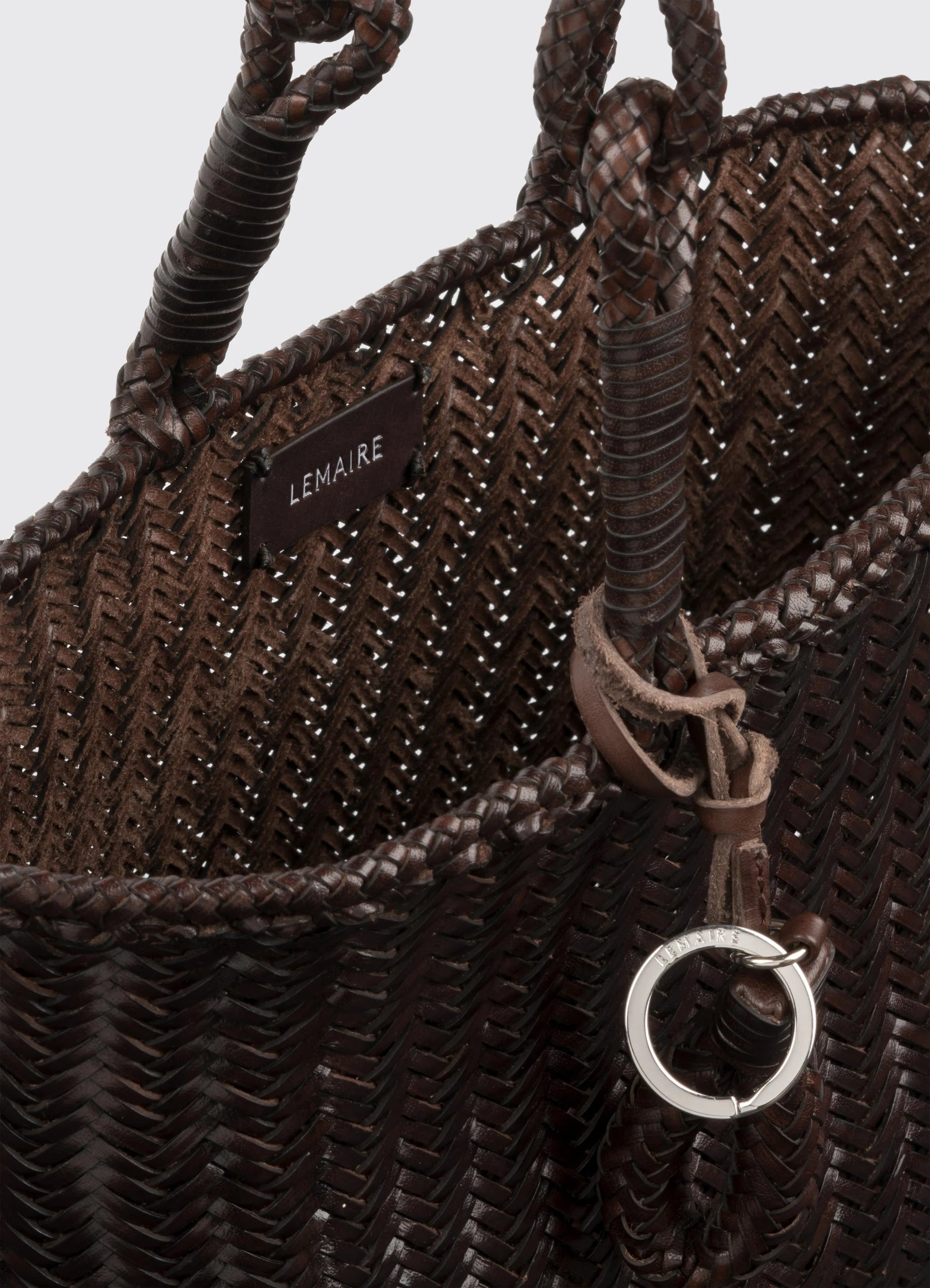SMALL CHEVRON LEATHER TOTE - 3