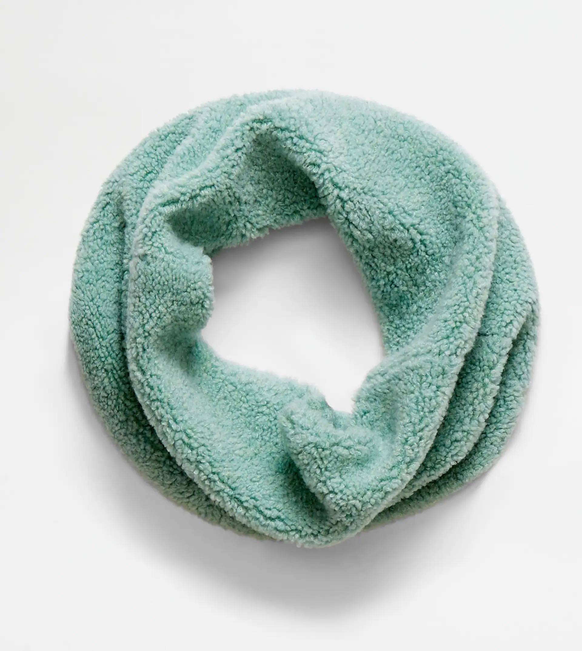 LOOP SCARF IN BOUCLÉ KNIT - GREEN - 1