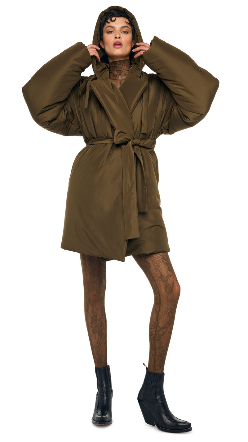 HOODED SLEEPING BAG COAT TO KNEE 6