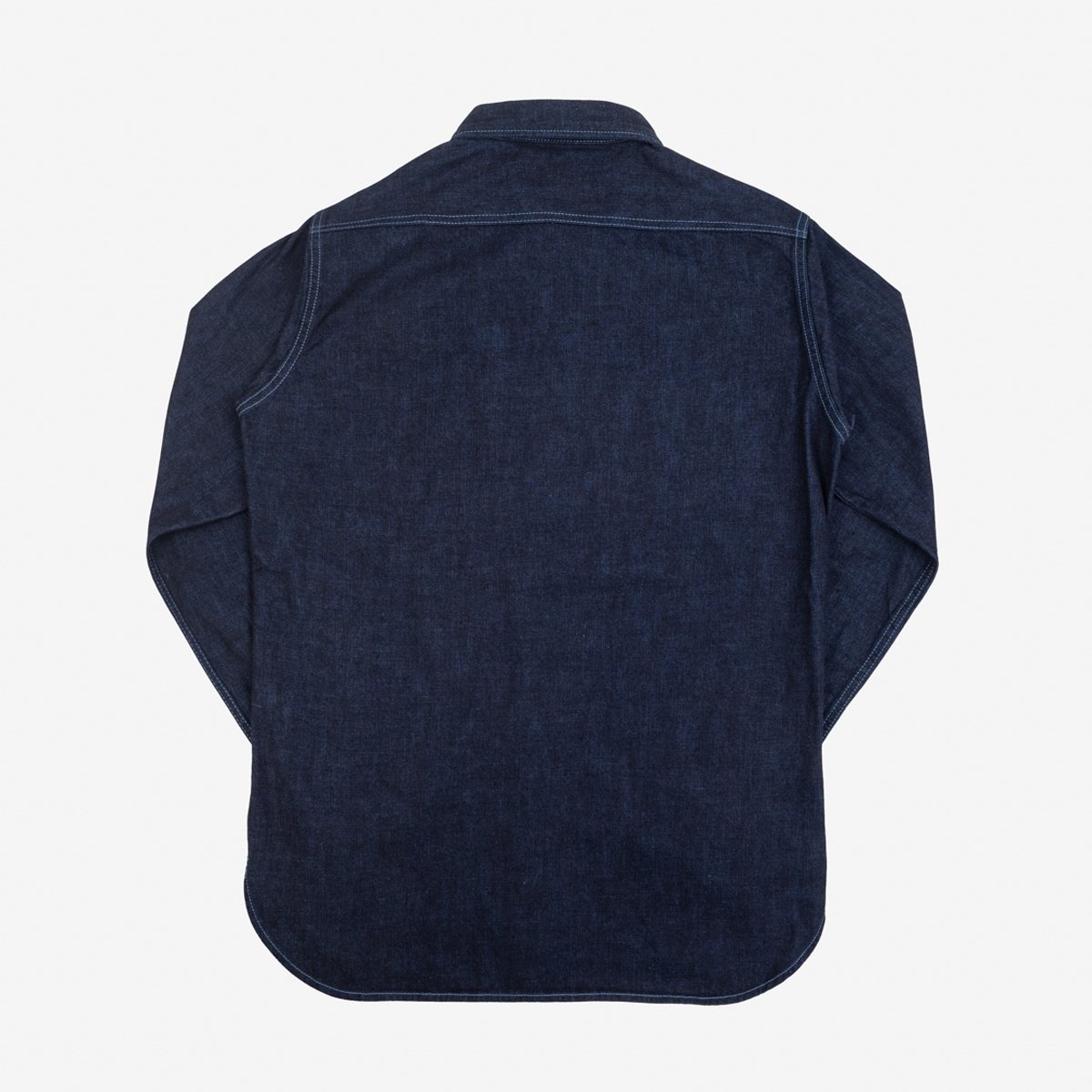 IHSH-353-BLU 10oz Selvedge Denim Work Shirt - Indigo Overdyed Blue - 5