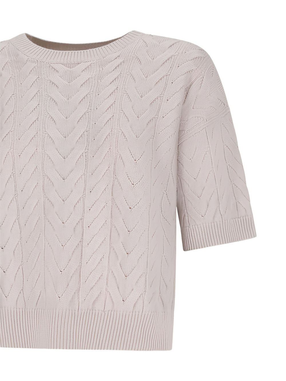 cable-knit short-sleeve T-shirt - 3