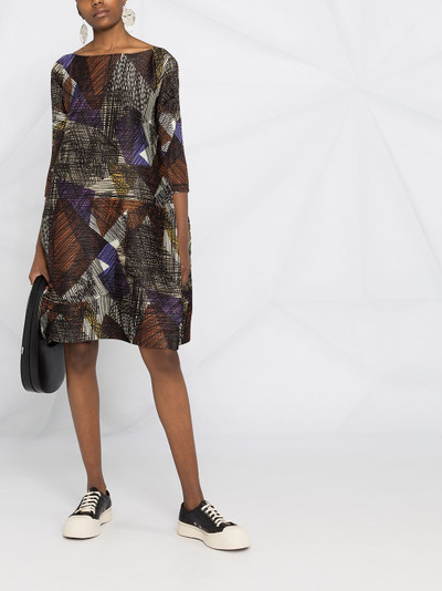 Pleats Please Issey Miyake abstract print midi tunic dress outlook