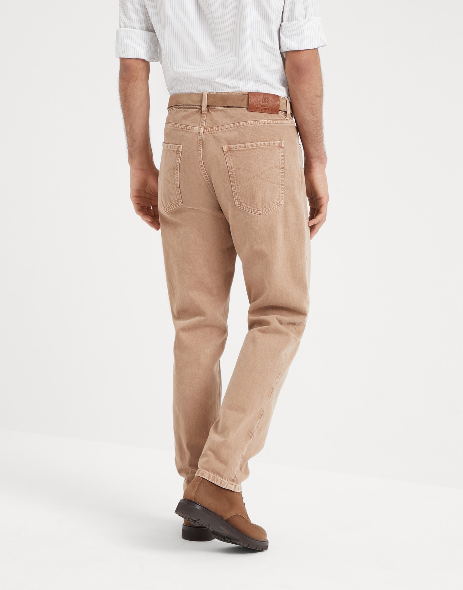 Garment-dyed iconic fit five-pocket trousers in slubbed denim - 2