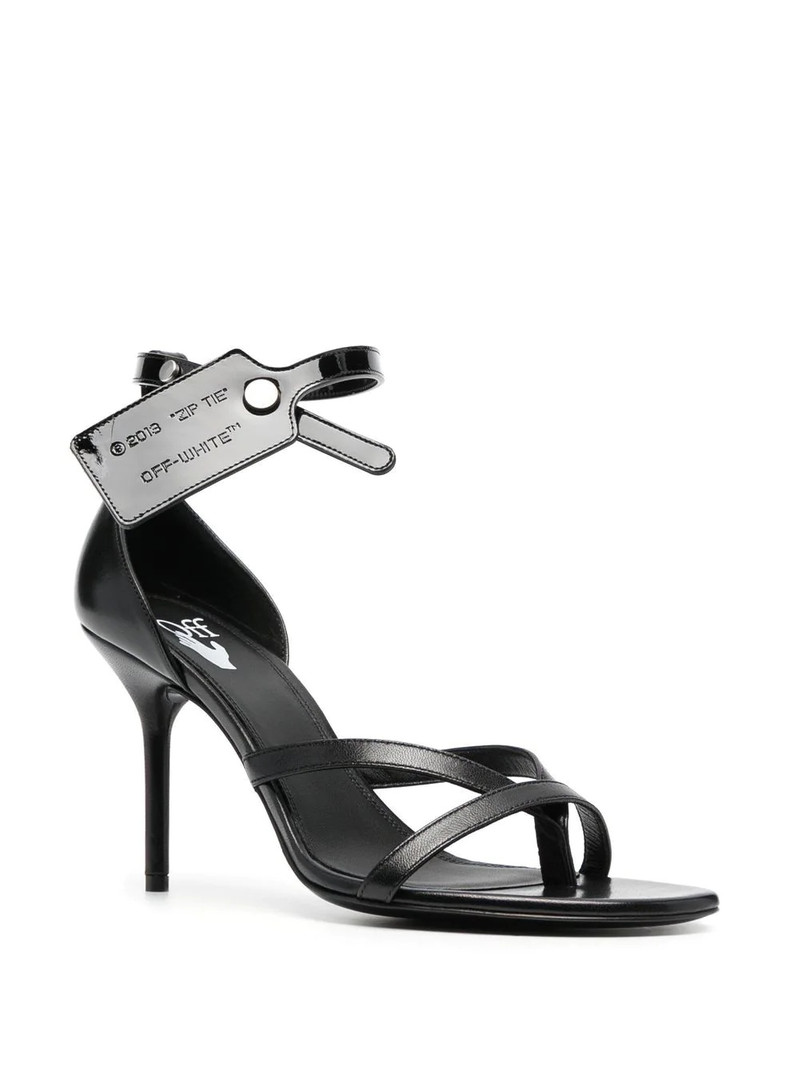 Off-White Zip Tie leather sandals outlook