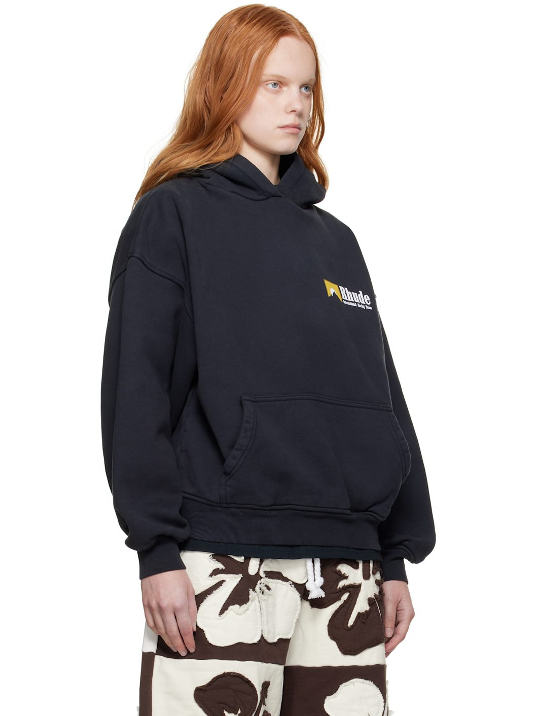 Black 'International Racing' Logo Hoodie - 2