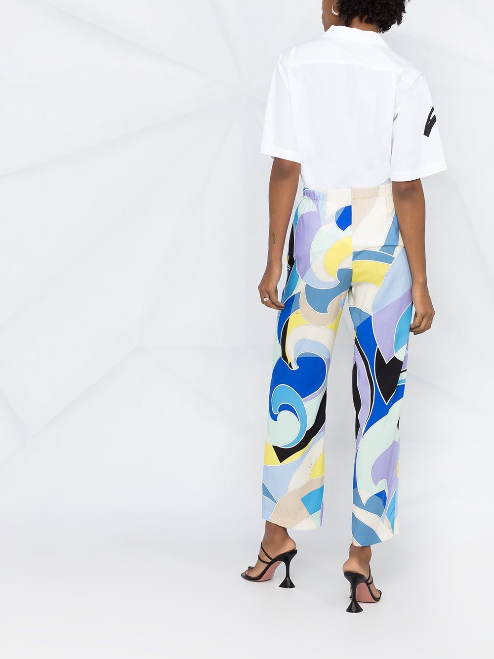 abstract-print relaxed trousers - 4