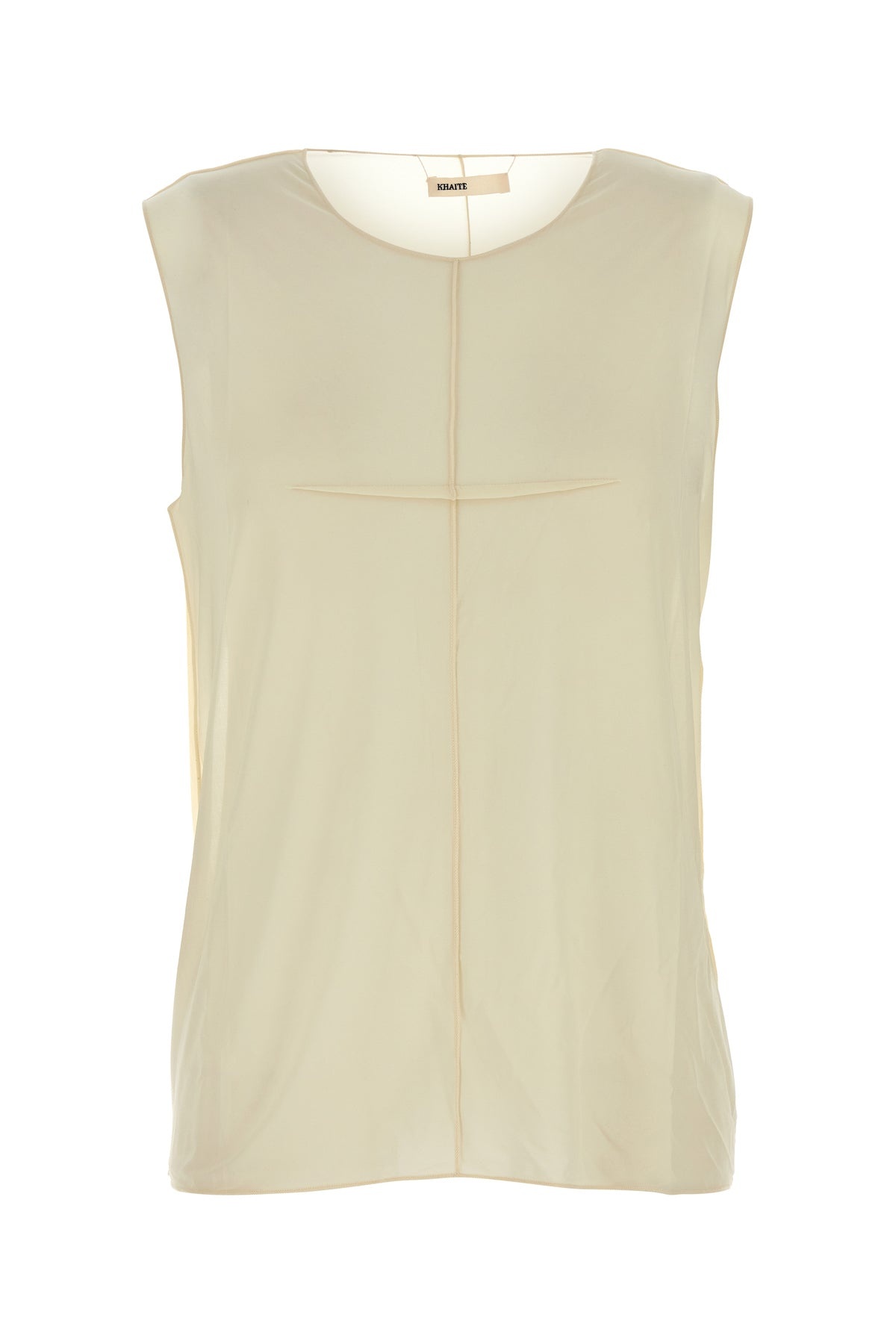 Cream stretch cupro Allo top - 1
