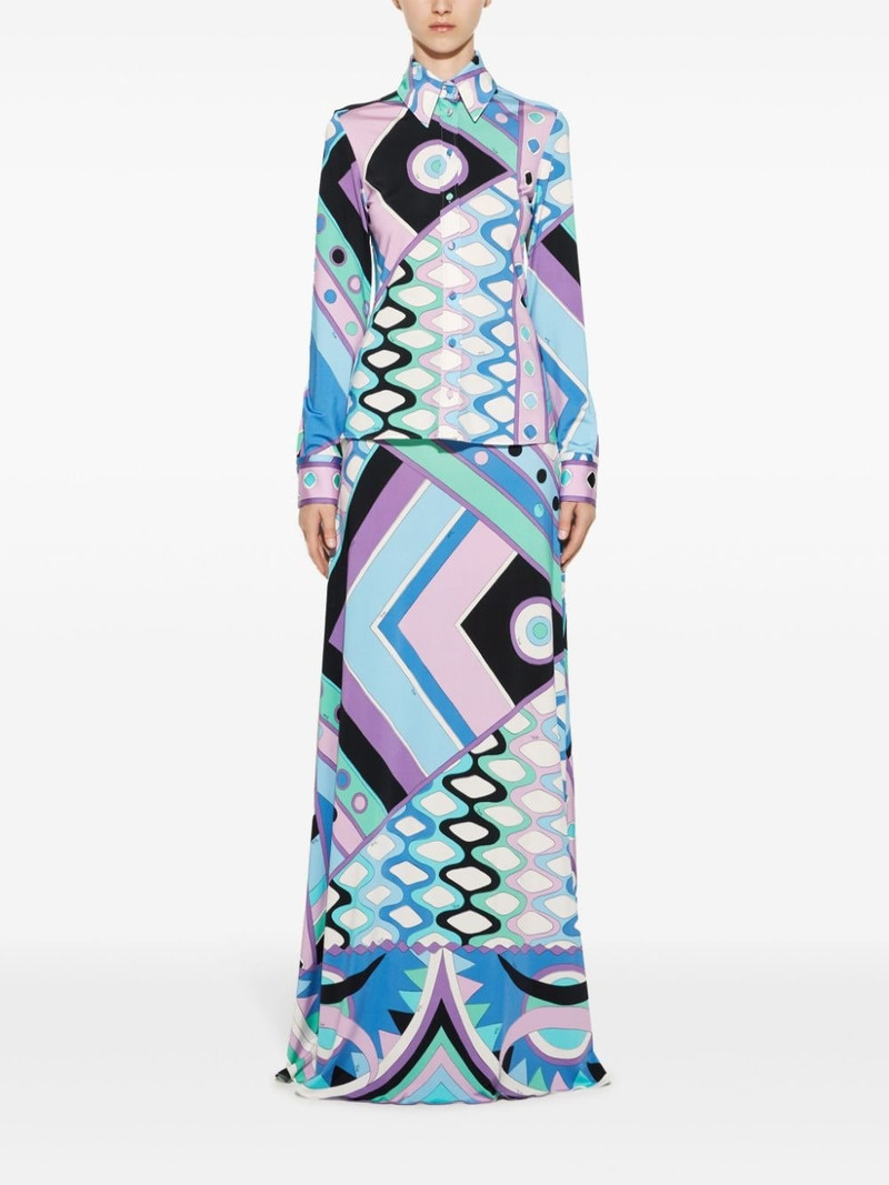 PUCCI Vivara-print satin shirt outlook