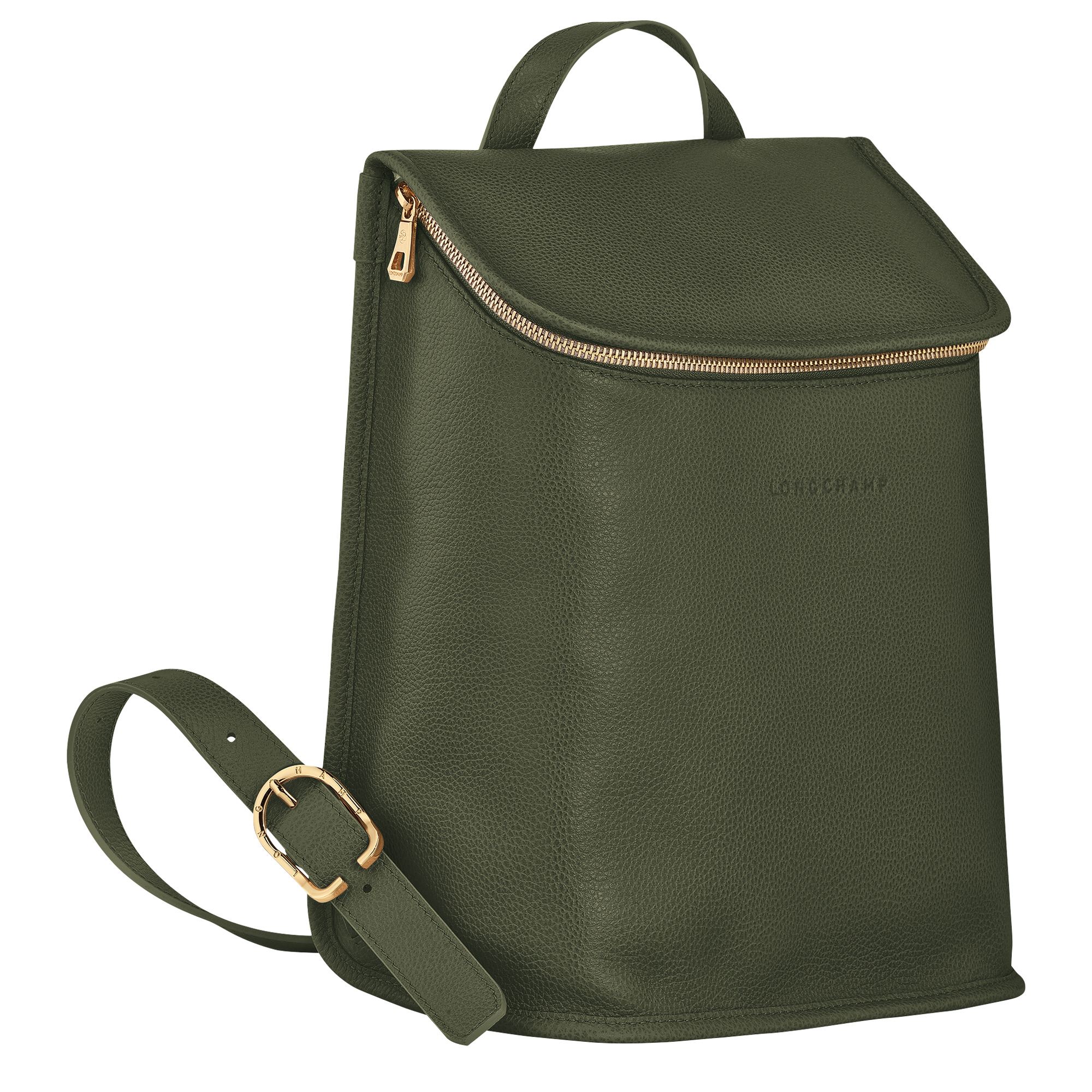 Le Foulonné Backpack Khaki - Leather - 2
