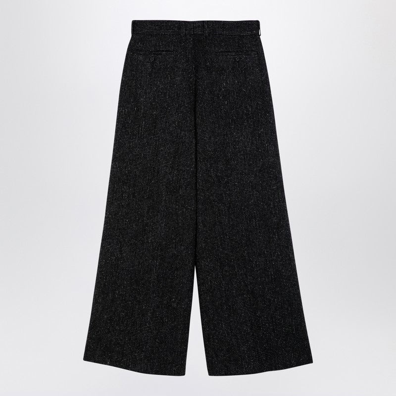 Dries Van Noten Black Wool Wide Trousers Men - 2