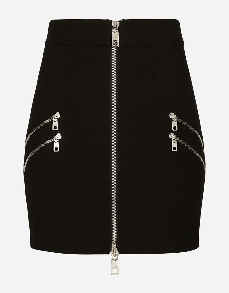 Short wool skirt with zipper - 3
