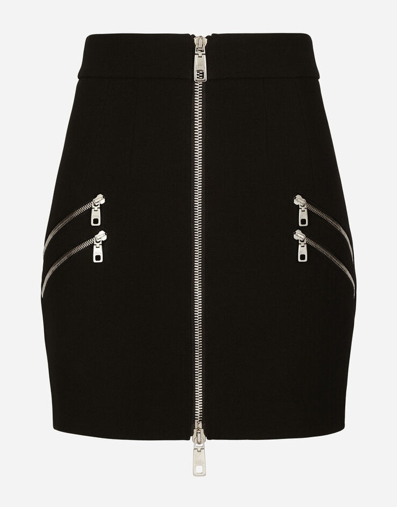 Short wool skirt with zipper 3