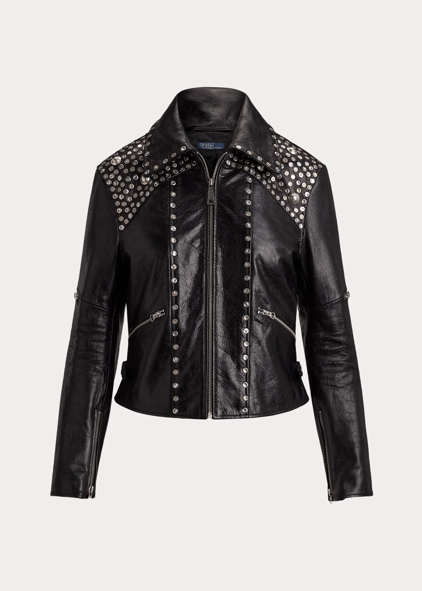 Studded Leather Moto Jacket - 1