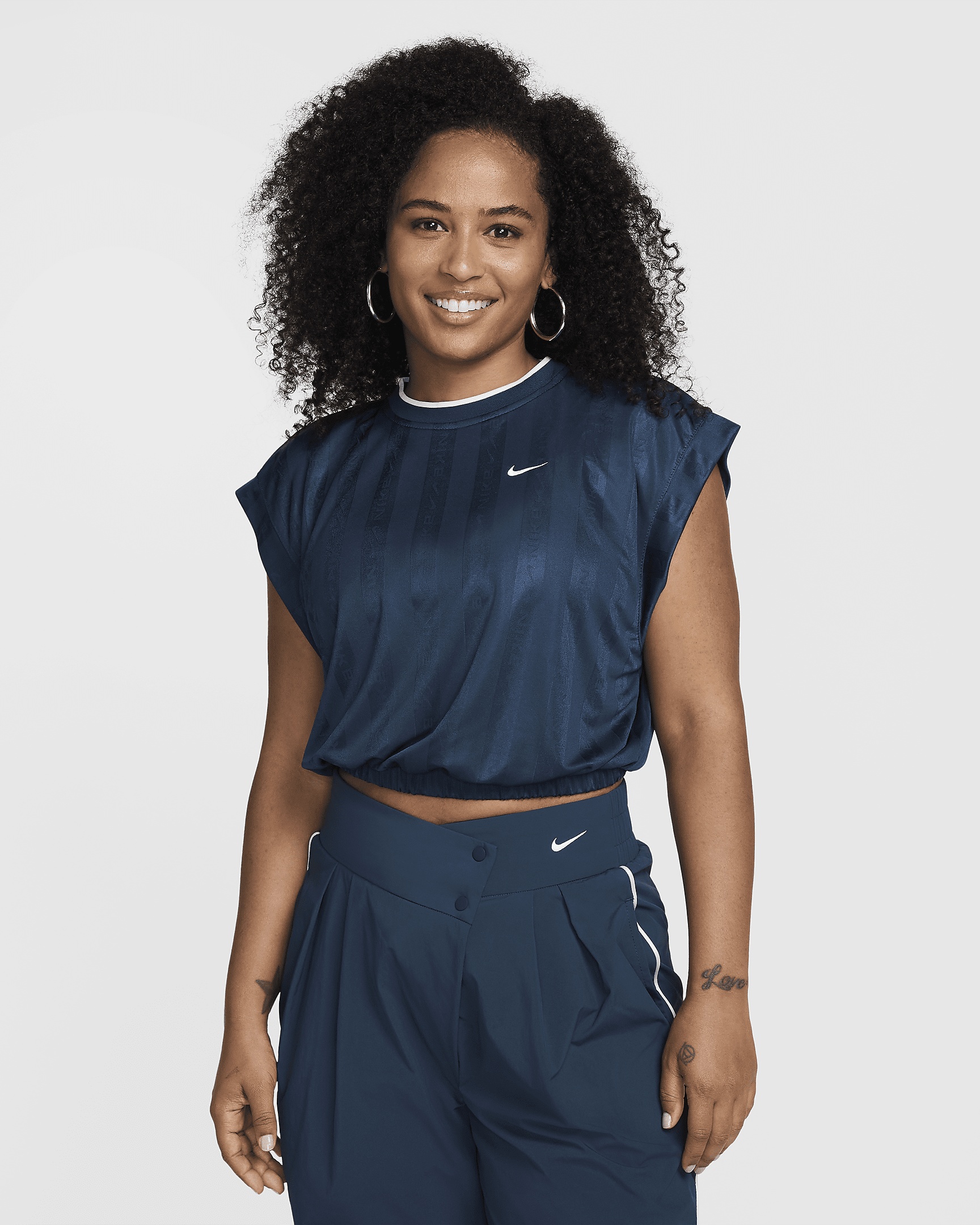 Women's Nike Sportswear Collection Dri-FIT Short-Sleeve Jacquard Jersey - 1