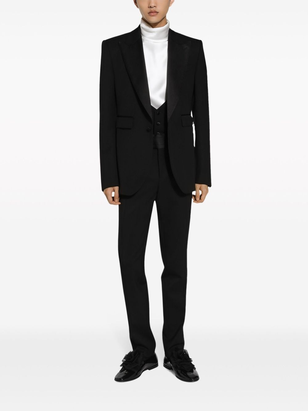 high-neck silk shirt - 2