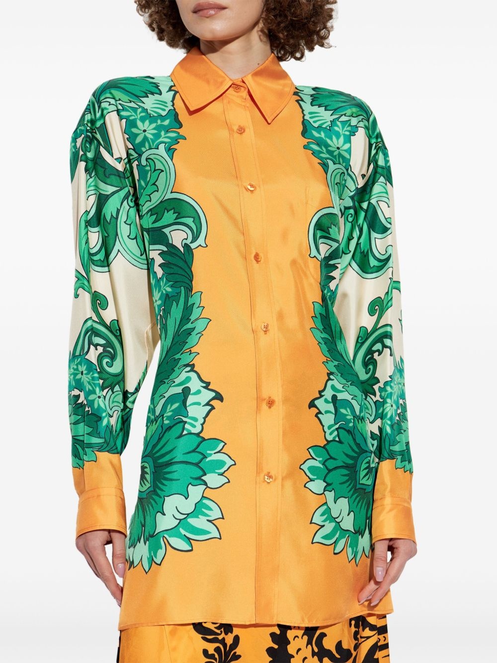 floral-print silk shirt - 3