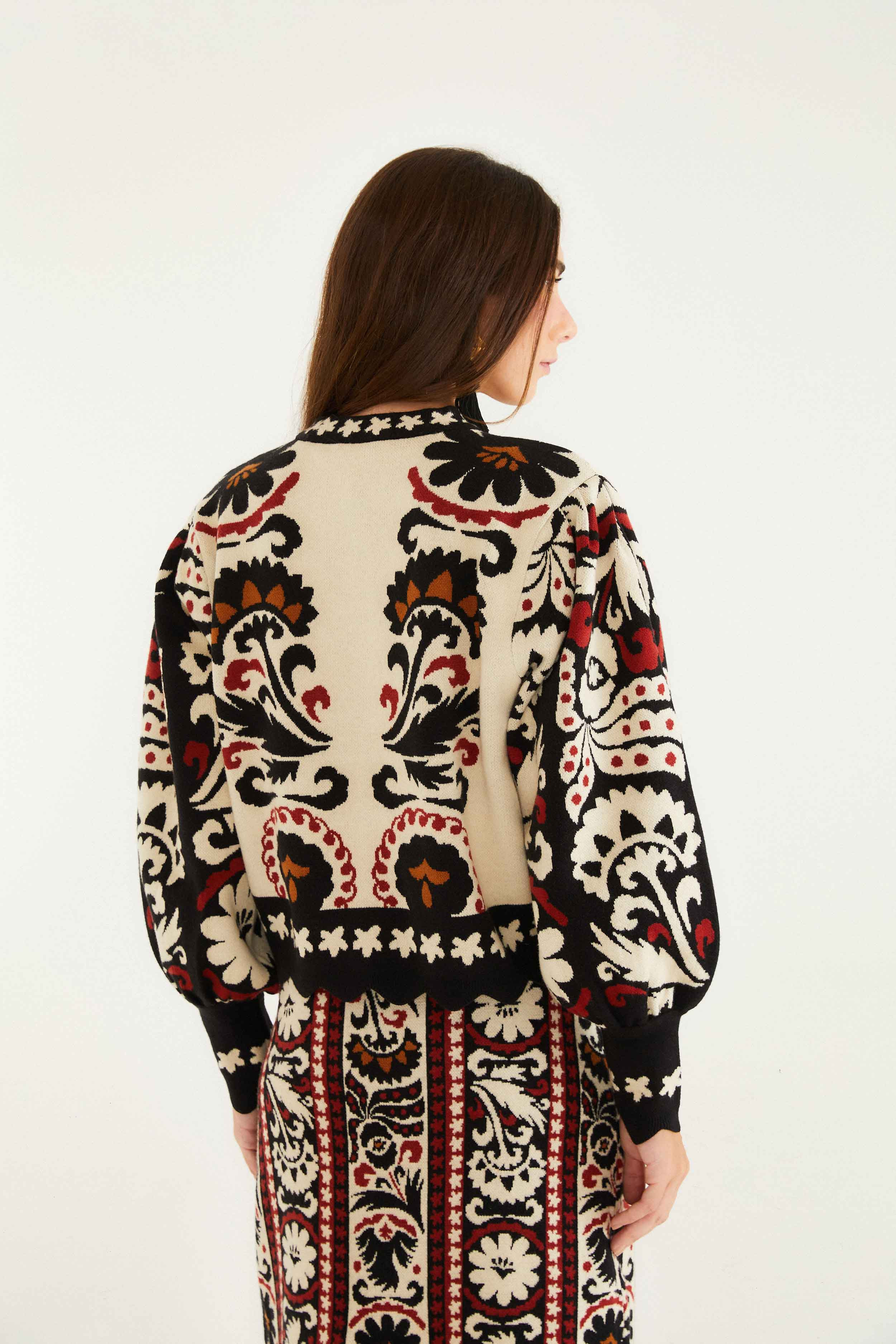 Stripes Winter Tapestry Knit Sweater - 4