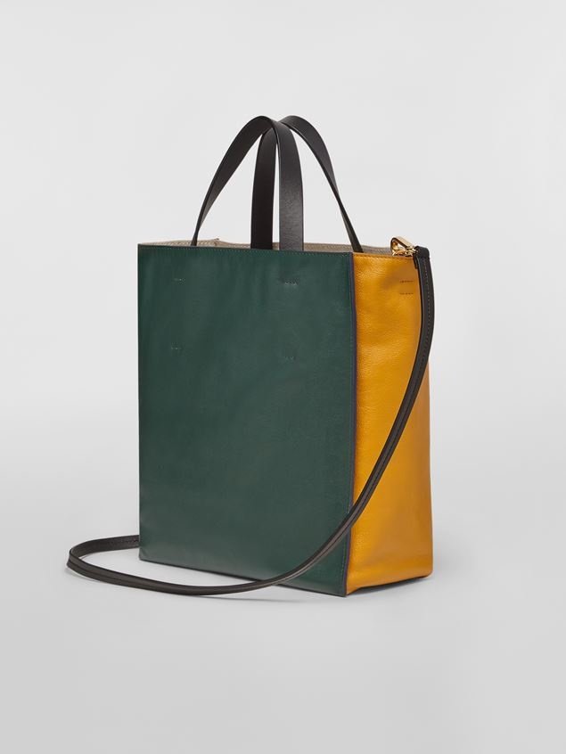 YELLOW AND GREEN MUSEO SOFT BAG IN TUMBLED CALFSKIN - 3