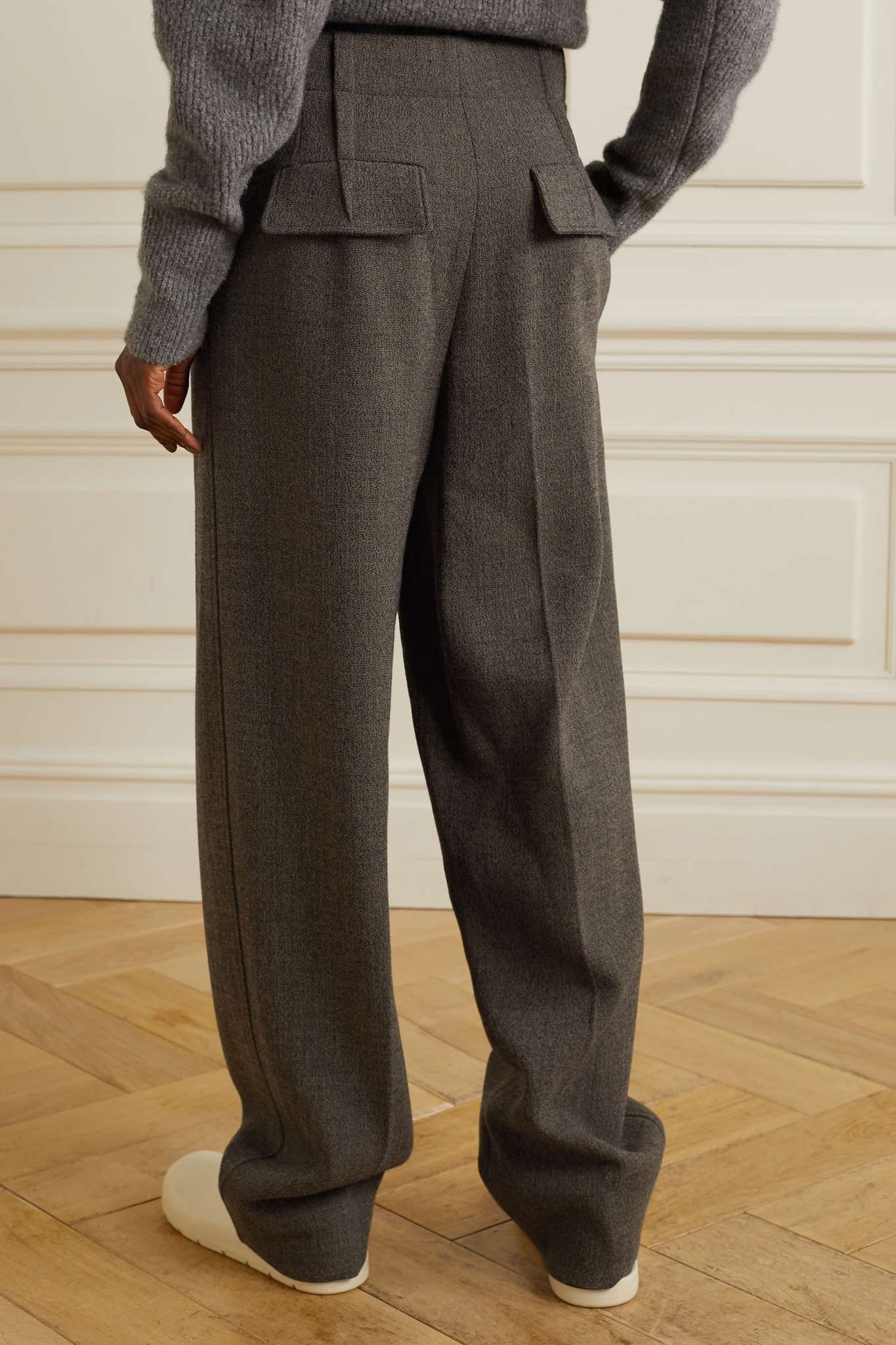 Wool-blend straight-leg pants - 3