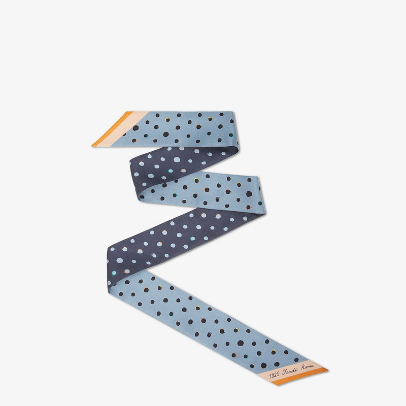 Wrappy Light blue and blue silk scarf 1