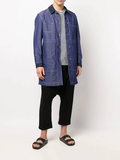 Junya Watanabe MAN contrast-stitching pocket single-breasted coat outlook