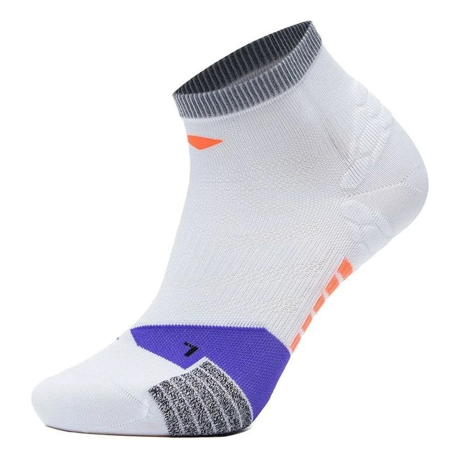 Li-Ning Running Short Socks 'White Purple' AWST101-5 - 1