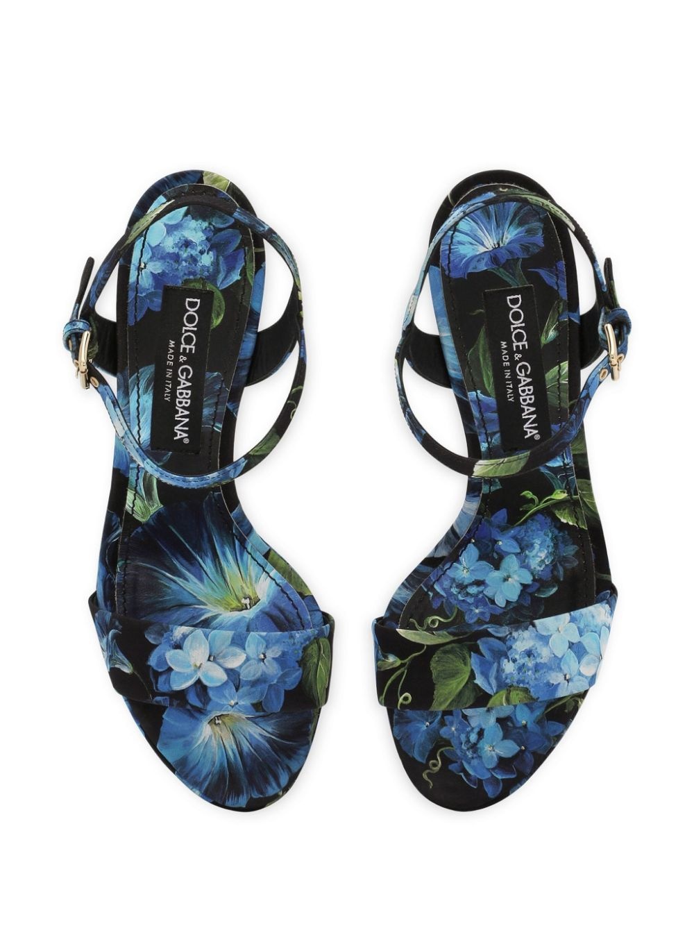 floral-print charmeuse platform sandals - 4