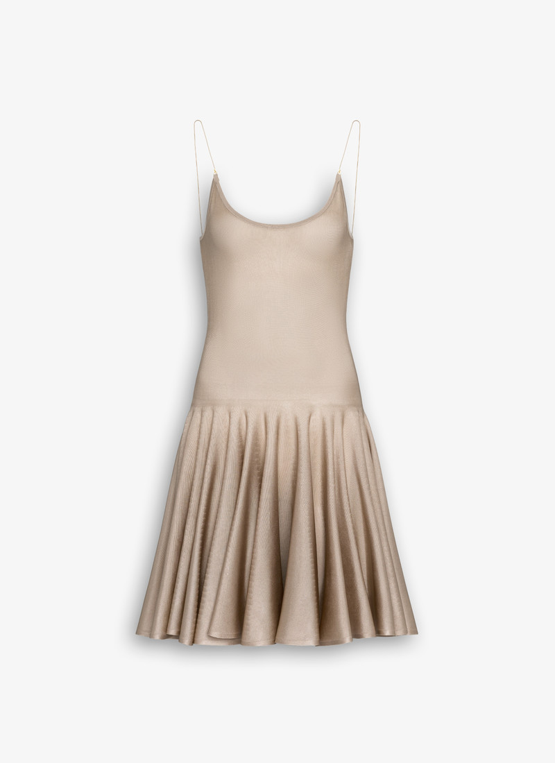 KNIT SLIP FLARED DRESS - 1