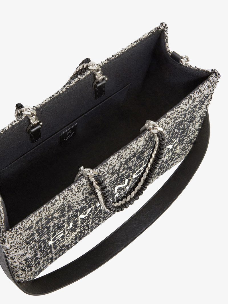 MEDIUM G-TOTE SHOPPING BAG IN 4G TWEED WITH CHAIN 6