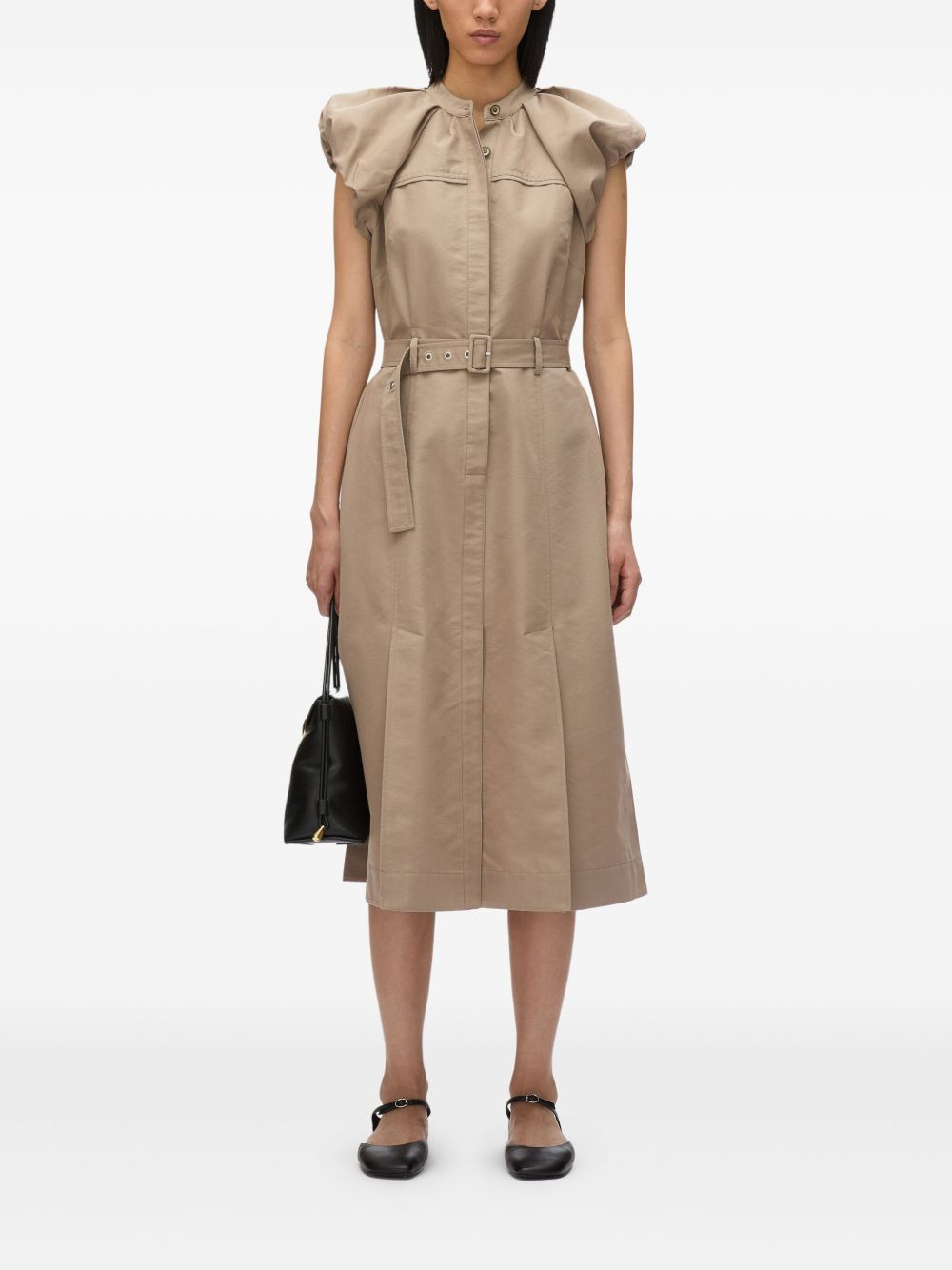 poplin belted dress - 2