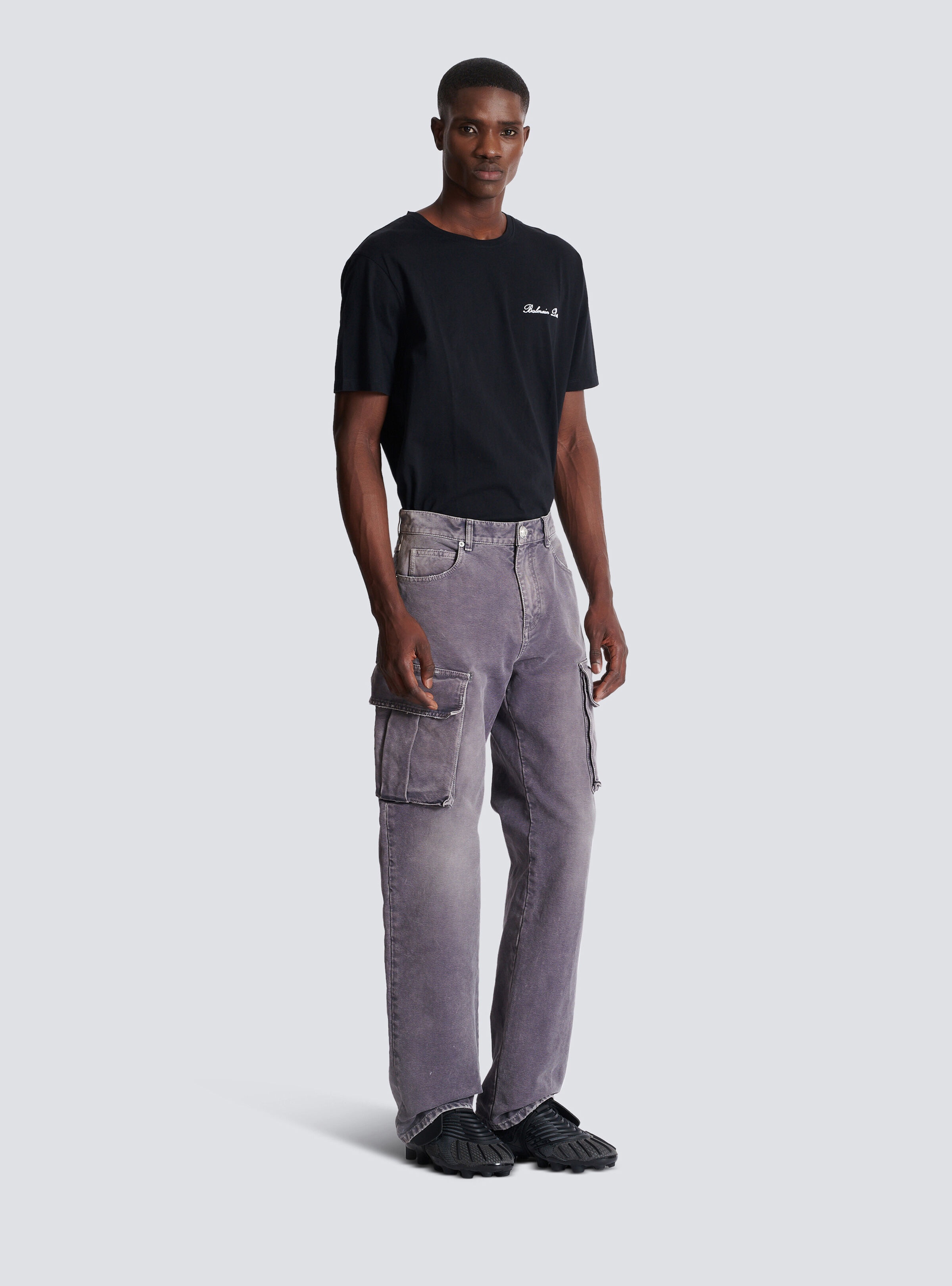 Denim loose-fit cargo jeans - 3