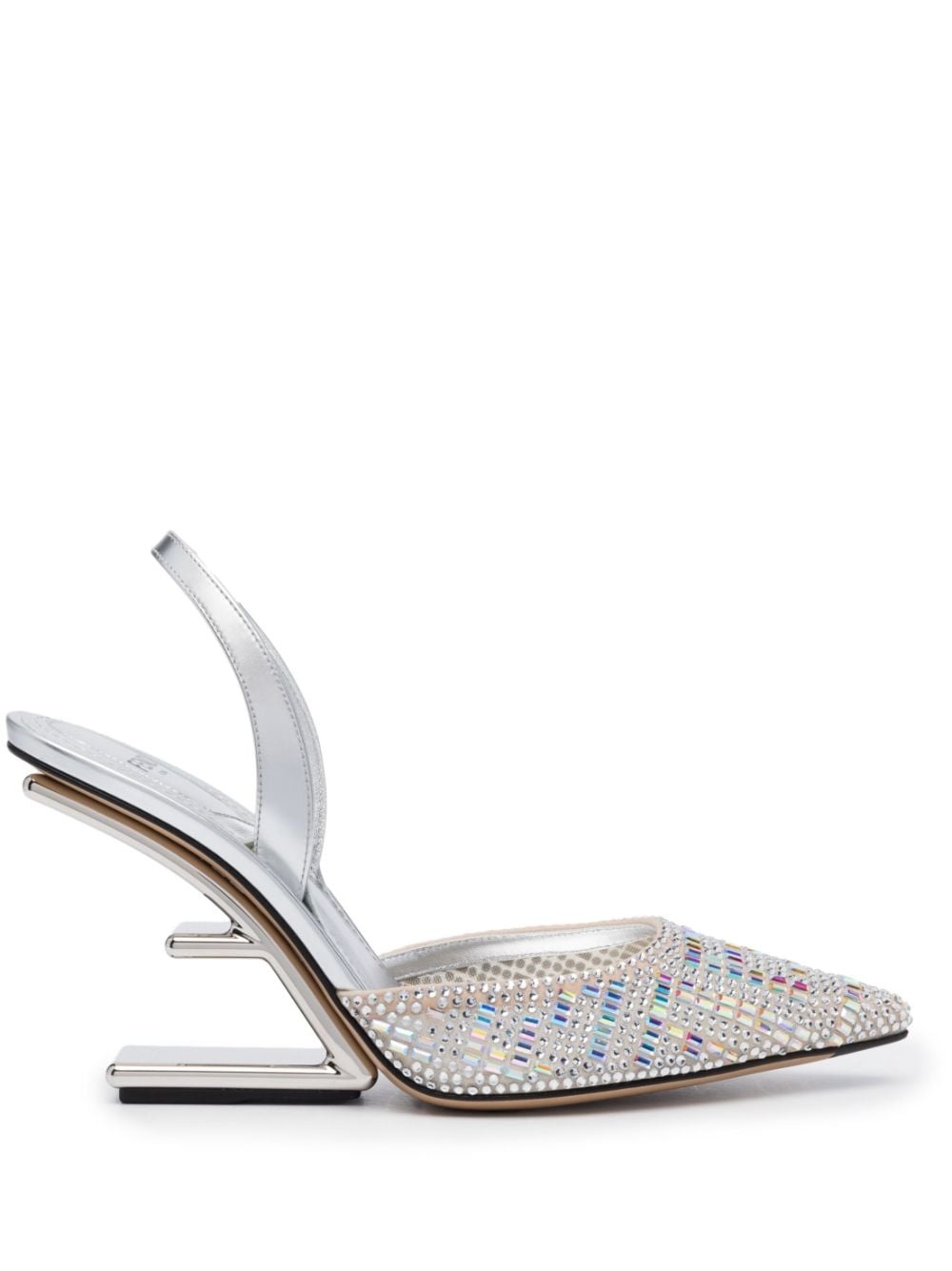 crystal-embellished 100mm leather pumps - 1