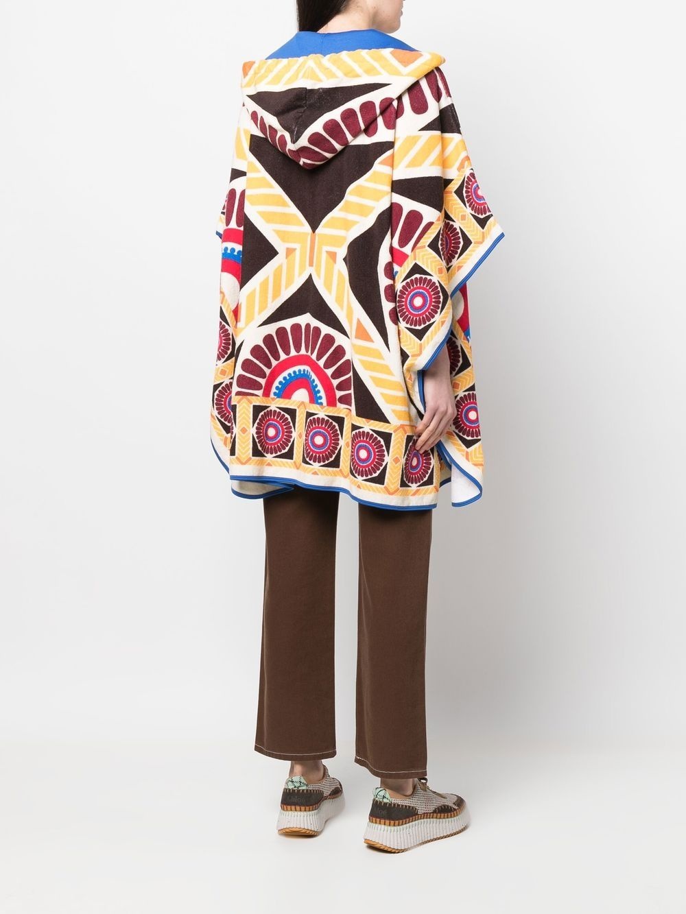 Terry abstract-print poncho - 4