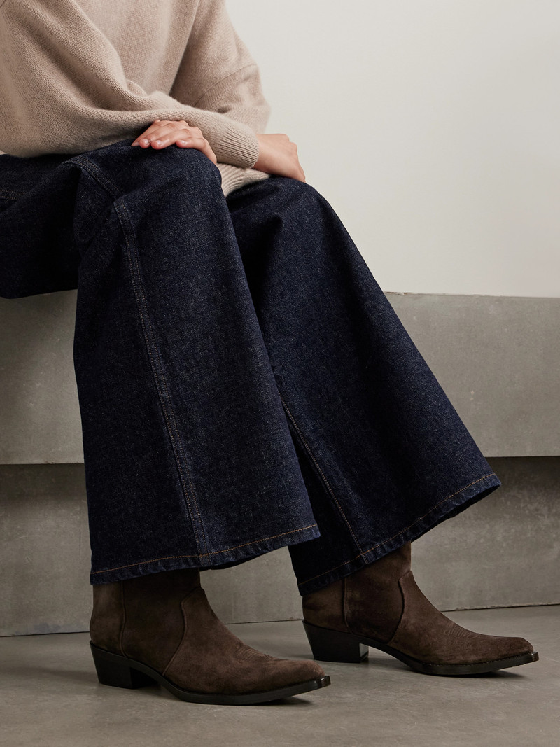 KHAITE Clive Suede Ankle Boots outlook