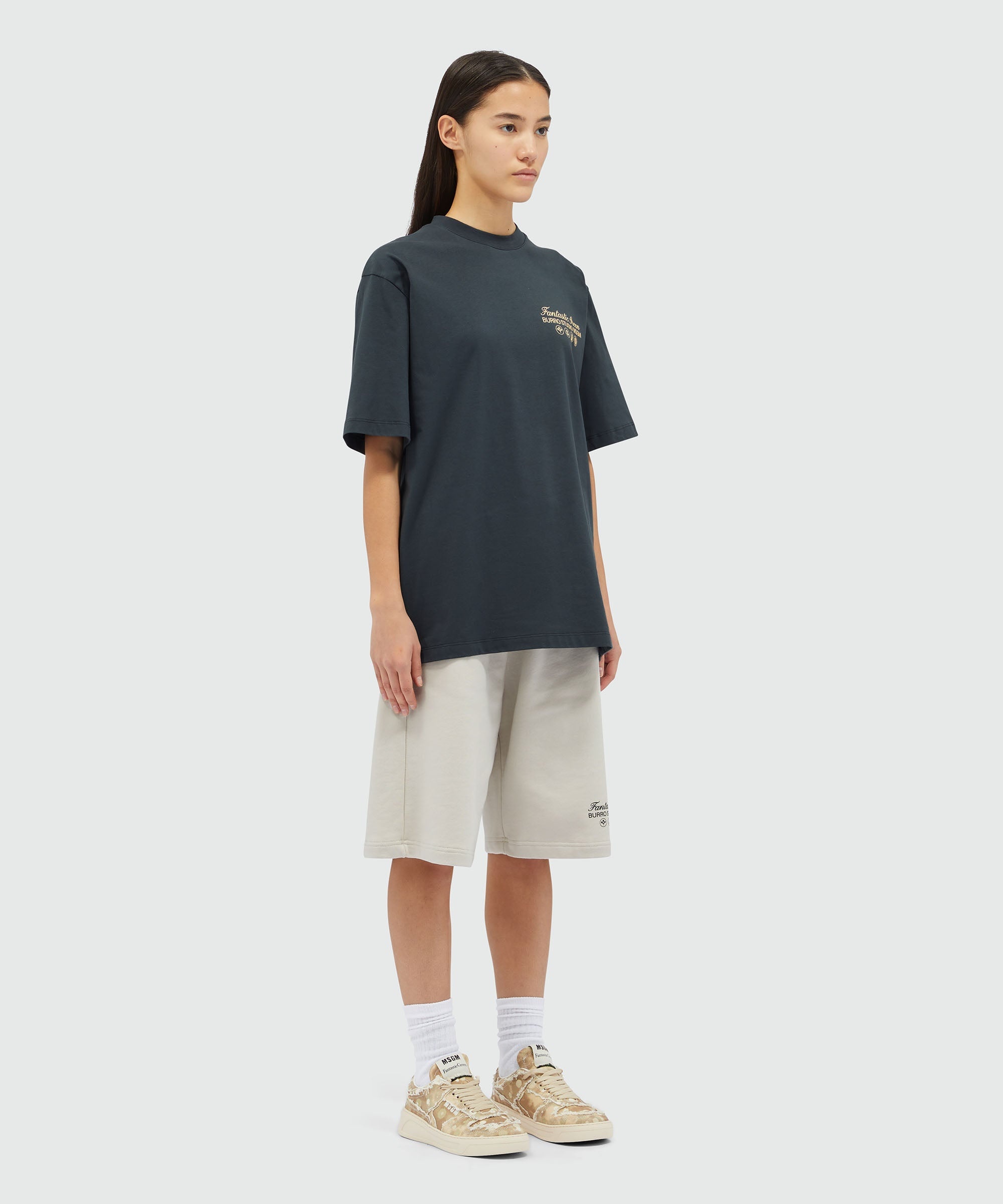 Organic cotton "Fantastic Green Burro Studio" navy blue T-shirt - 8