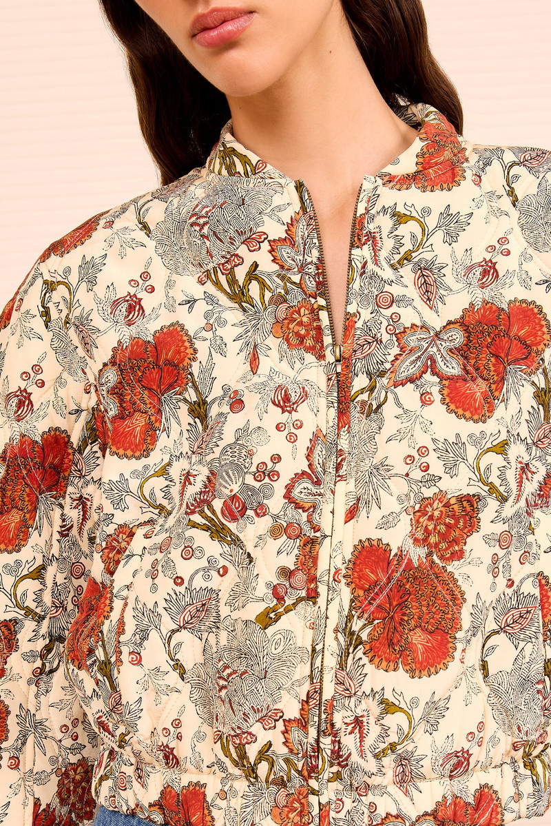 ULLA JOHNSON Lavinia Silk Quilted Bomber Jacket outlook