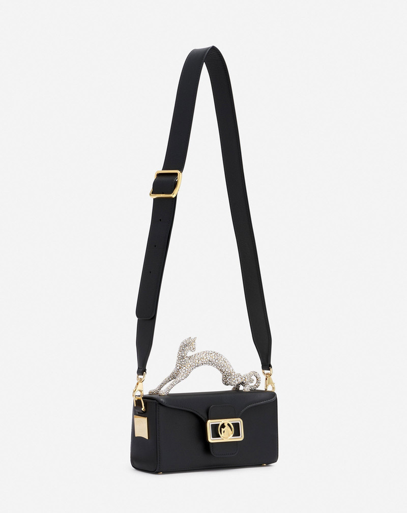 LEATHER AND RHINESTONE NANO PENCIL CAT BAG 3