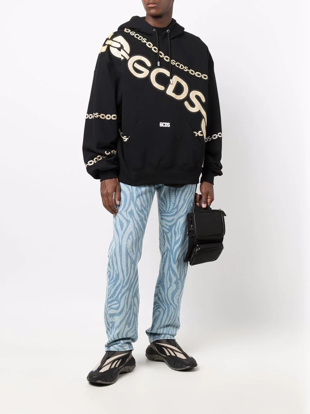 chain-link logo-print hoodie - 2